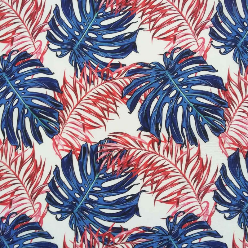 Lona exterior hojas azul rojo