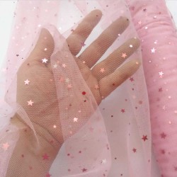 Tul estrellas rosa