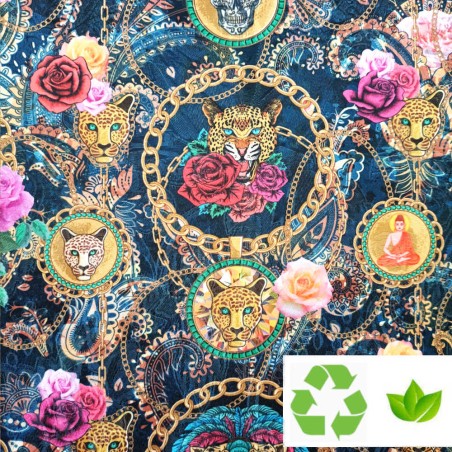 Jacquard reciclado estampado delux marino