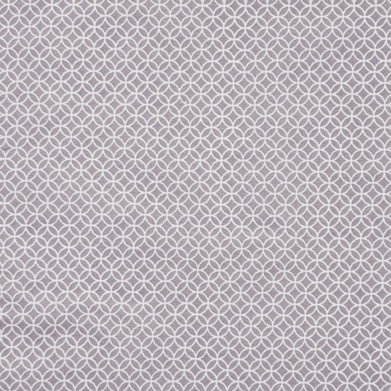 Algodón cenefas redondas blancas fondo gris
