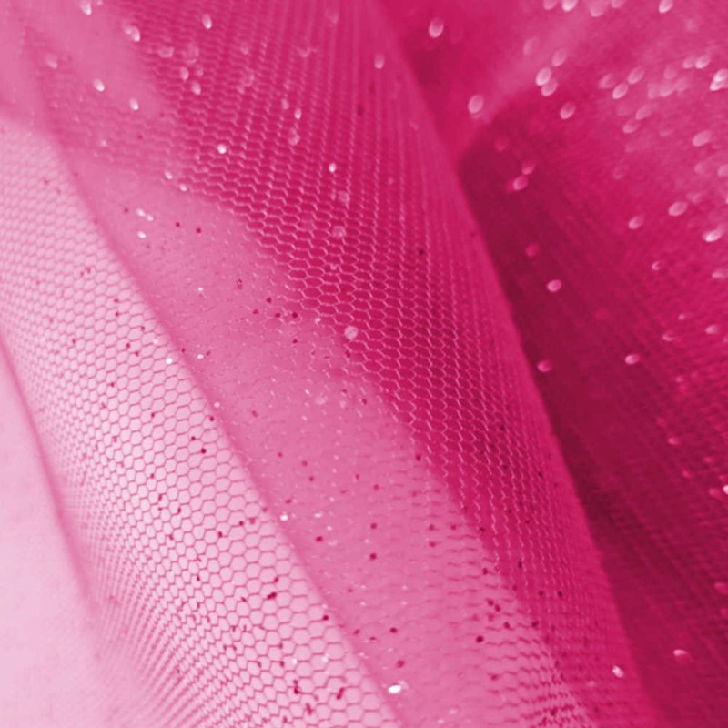 Tul lentejuelas fucsia