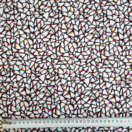 Algodón MOSAICO blanco y negro