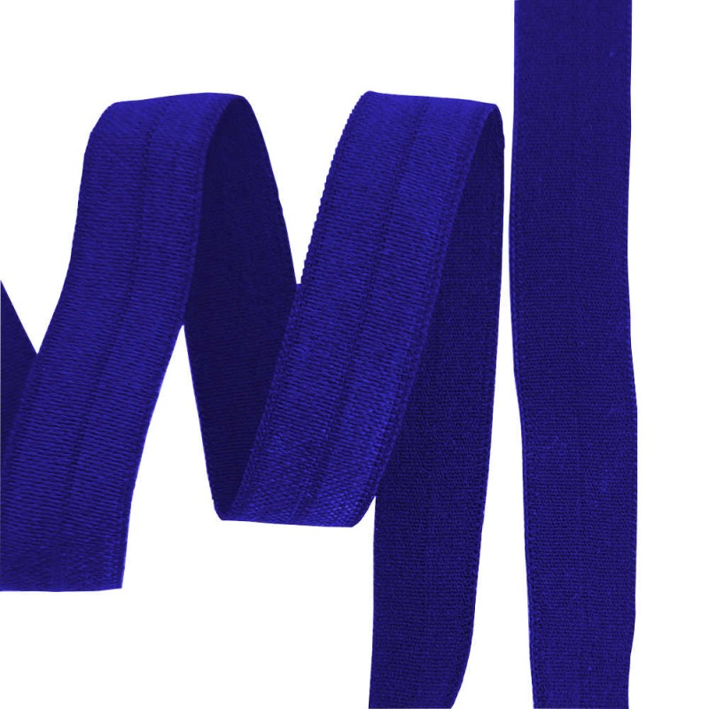 Bies elástico FOE (Fold Over Elastic) 16mm azul eléctrico