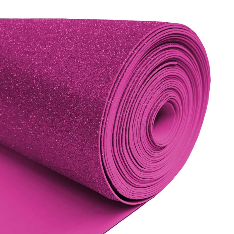 Rollo Goma Eva Purpurina fucsia