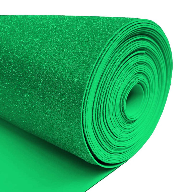Rollo Goma Eva Purpurina verde