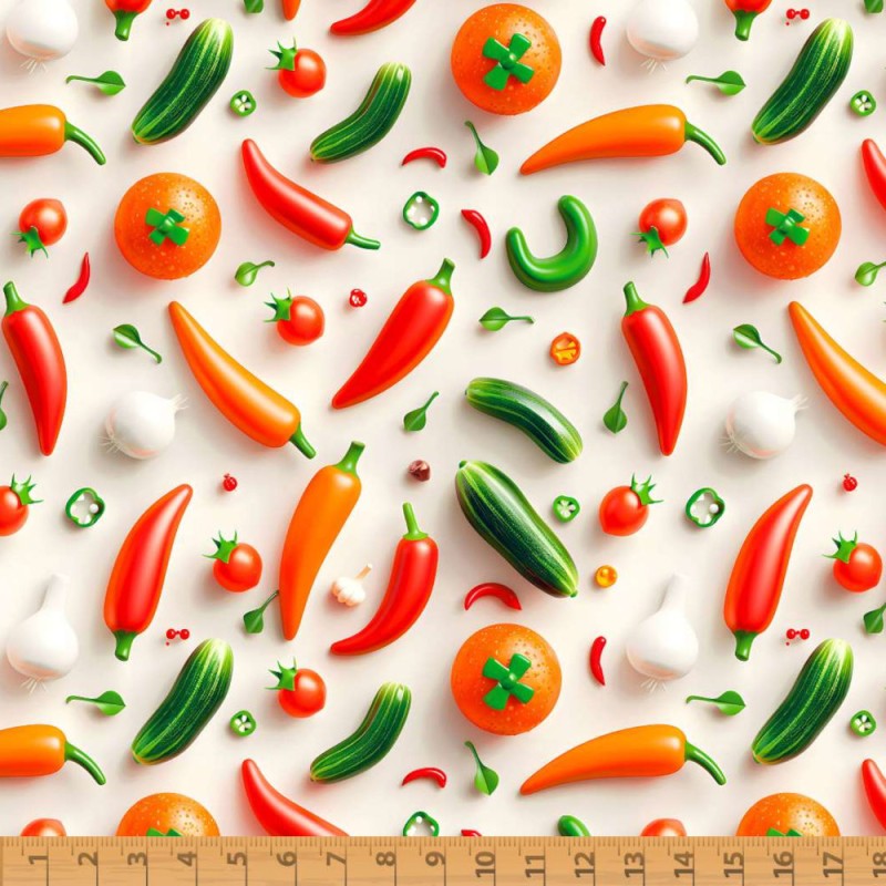 ► ALGODÓN EFECTO 3D | ❤ chili | telas estampadas