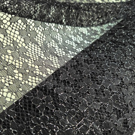 ▷ BLONDA lurex plata por metro | Encaje plateado para carnaval y moda