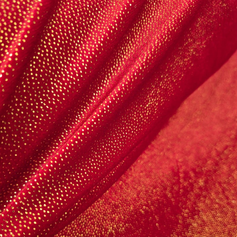 I ❤️ TELAS | Terciopelo purpurina rojo