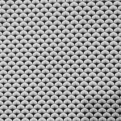 Algodón estampado Petalo blanco / negro