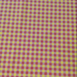 Algodón estampado Vichy Rosa/Amarillo Fluor
