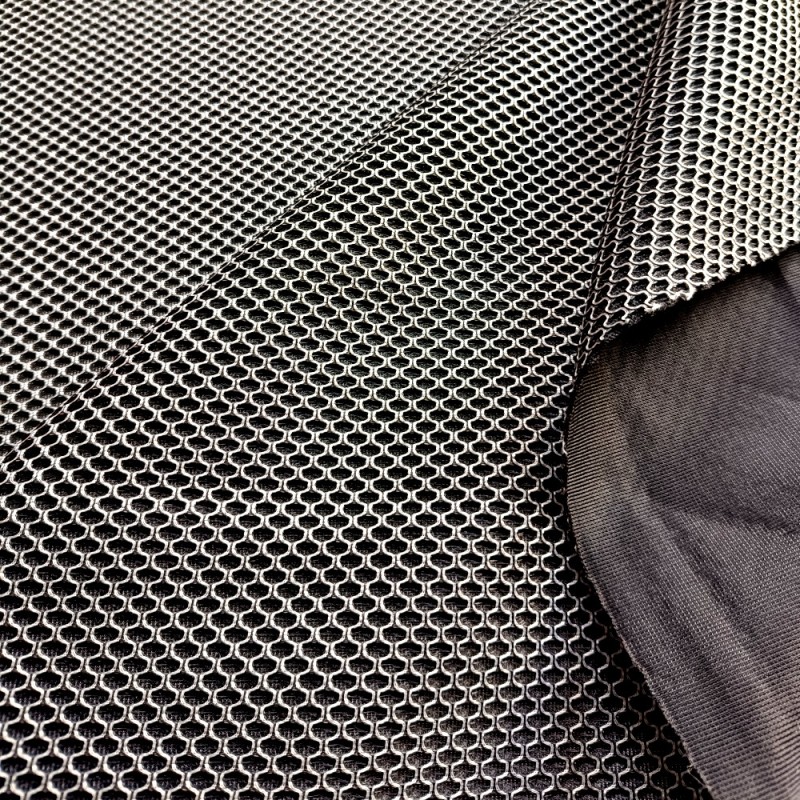 Tejido Mesh 3D Negro / Gris