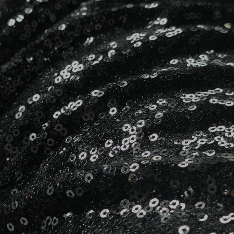 Lycra lentejuela metálica negro