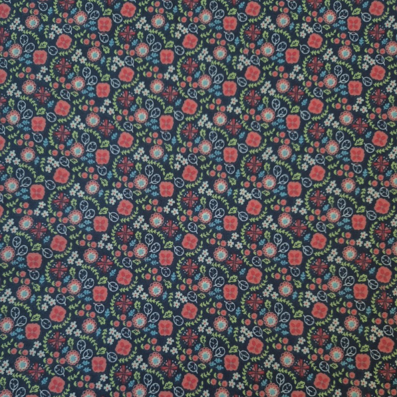 Algodón estampado floral por metro