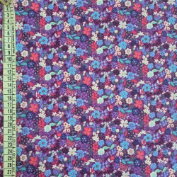 Algodón estampado floral lila