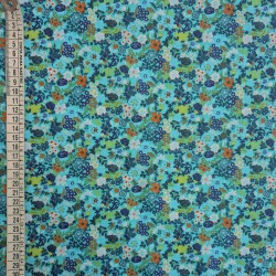 Algodón estampado floral petrole