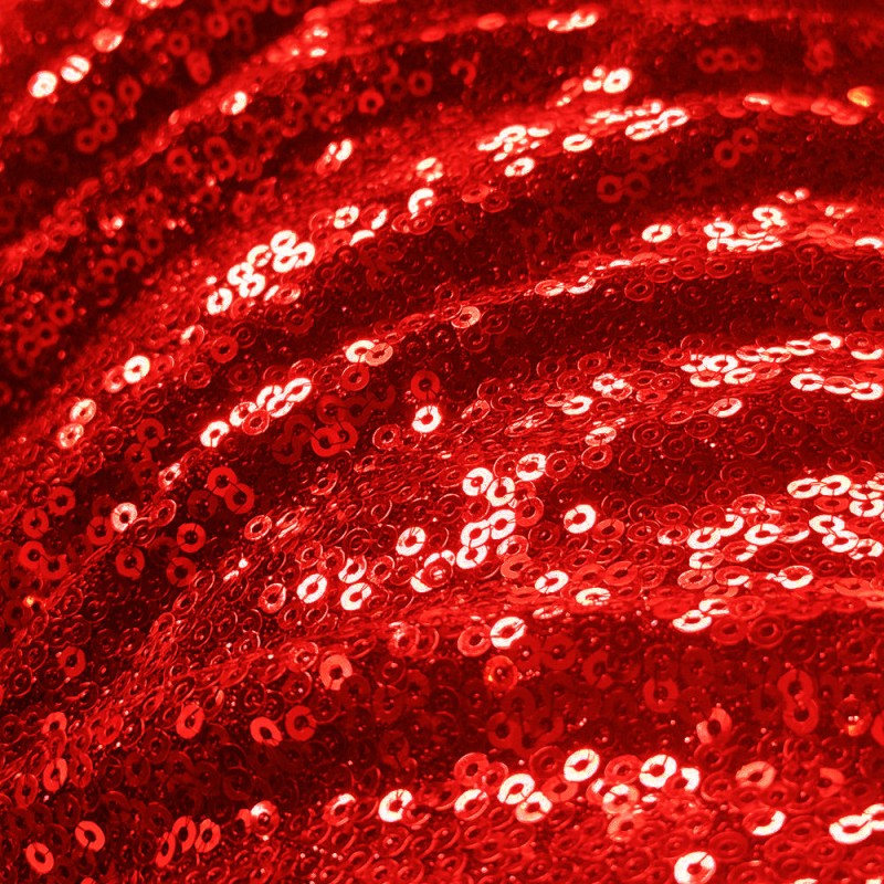 Lycra lentejuela metálica rojo