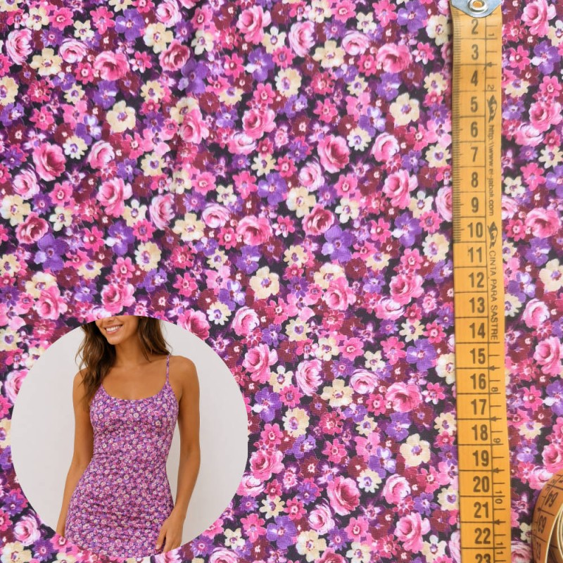 Lycra estampado floral por metro