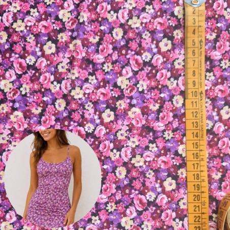 Lycra estampado floral por metro