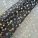 Tul estrellas holograma negro/plata