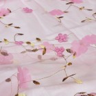 Tul bordado floral rosa