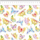 Algodón estampado Mariposas acuarela