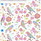 Algodón estampado animales Pajaros LIne Art