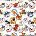 Algodón estampado animales Perritos